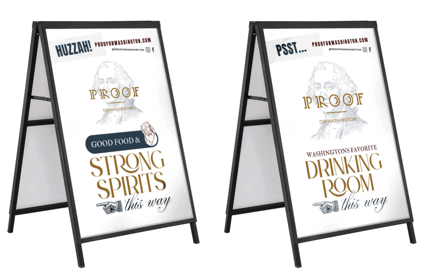 Proof on Washington Sidewalk Signage