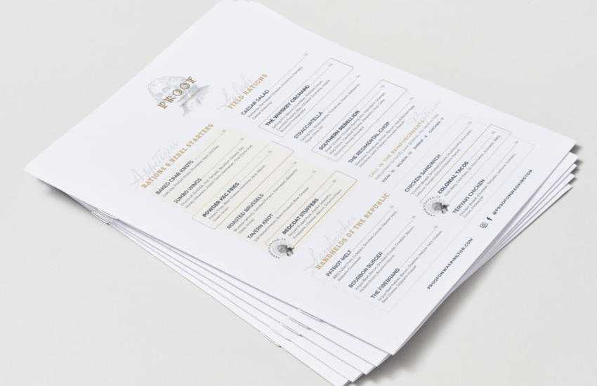 Proof on Washington Primary Menu Design